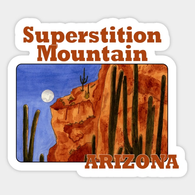 Superstition Mountain, Arizona Sticker by MMcBuck